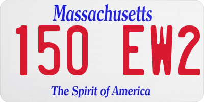 MA license plate 150EW2