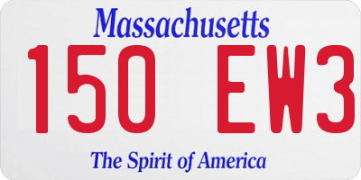 MA license plate 150EW3