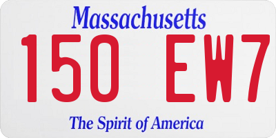 MA license plate 150EW7