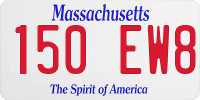 MA license plate 150EW8