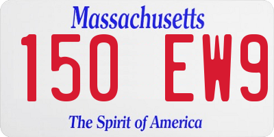 MA license plate 150EW9