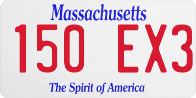 MA license plate 150EX3