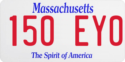 MA license plate 150EY0