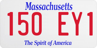 MA license plate 150EY1