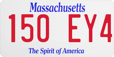 MA license plate 150EY4