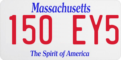 MA license plate 150EY5