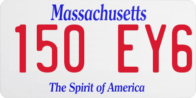 MA license plate 150EY6