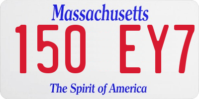 MA license plate 150EY7