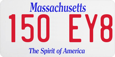 MA license plate 150EY8