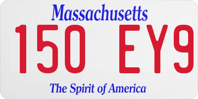 MA license plate 150EY9