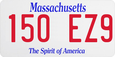 MA license plate 150EZ9