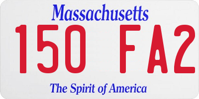 MA license plate 150FA2