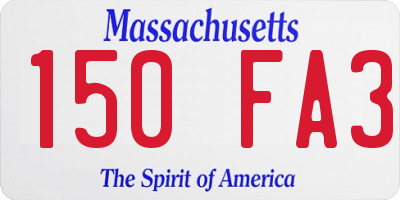 MA license plate 150FA3