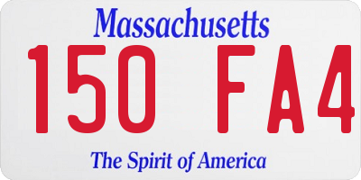 MA license plate 150FA4