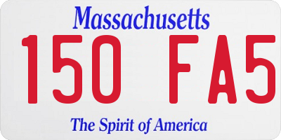 MA license plate 150FA5