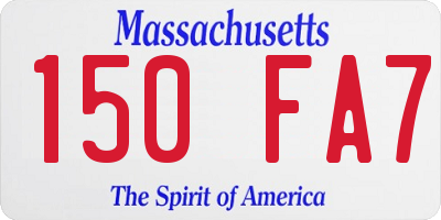 MA license plate 150FA7