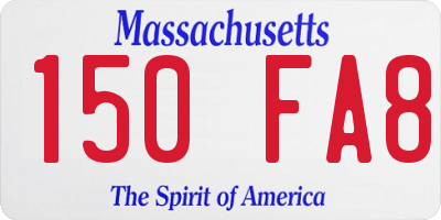 MA license plate 150FA8