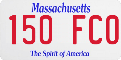 MA license plate 150FC0