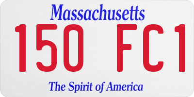 MA license plate 150FC1