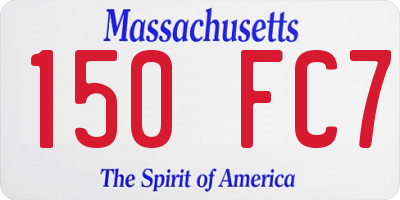 MA license plate 150FC7