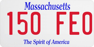 MA license plate 150FE0
