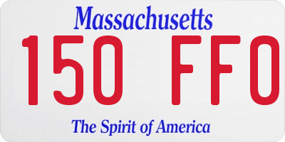MA license plate 150FF0