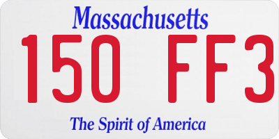 MA license plate 150FF3