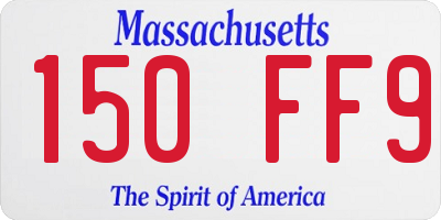 MA license plate 150FF9