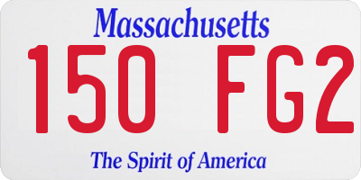 MA license plate 150FG2