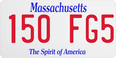 MA license plate 150FG5