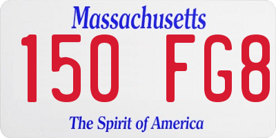 MA license plate 150FG8
