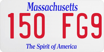 MA license plate 150FG9