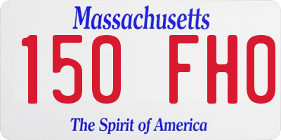 MA license plate 150FH0