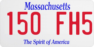 MA license plate 150FH5
