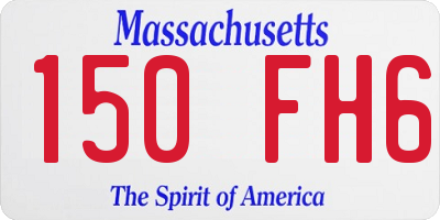 MA license plate 150FH6