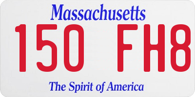 MA license plate 150FH8