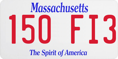MA license plate 150FI3