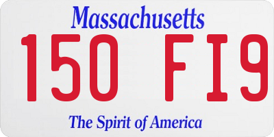 MA license plate 150FI9