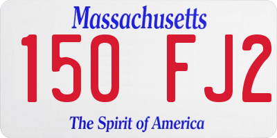 MA license plate 150FJ2