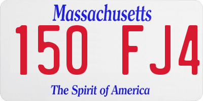 MA license plate 150FJ4