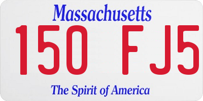 MA license plate 150FJ5