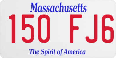 MA license plate 150FJ6