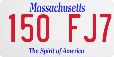MA license plate 150FJ7
