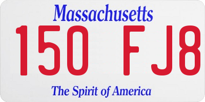 MA license plate 150FJ8
