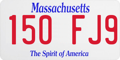 MA license plate 150FJ9