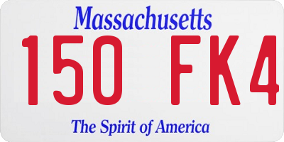 MA license plate 150FK4