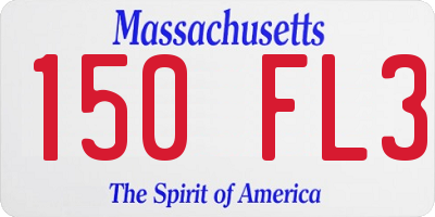 MA license plate 150FL3