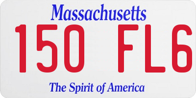 MA license plate 150FL6
