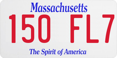 MA license plate 150FL7