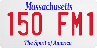 MA license plate 150FM1
